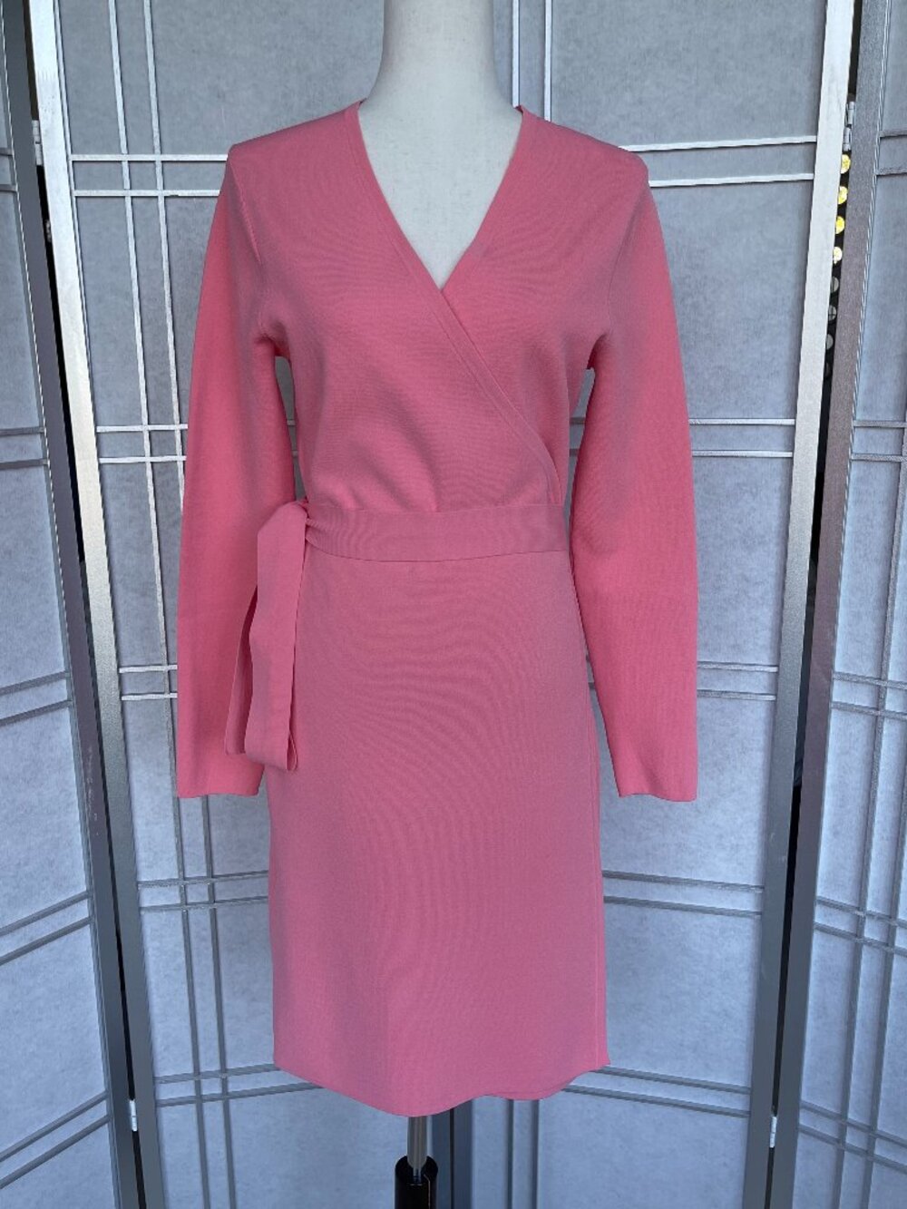 Diane Von Furstenberg Peach Wrap Dress sz M